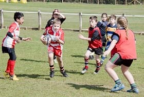 Kids get to grips with rugby at Drybrook