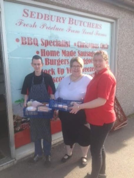 Virginia Lyall competition winner bringing home the bacon.