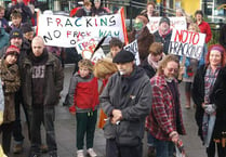 Hundreds rally in Coleford to protest against fracking