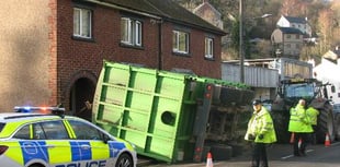 Eight tonne trailer ploughs into house