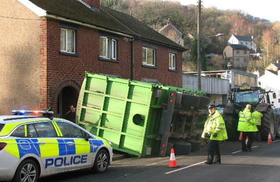 Eight tonne trailer ploughs into house