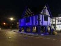 Town landmark lights up for selfless workers