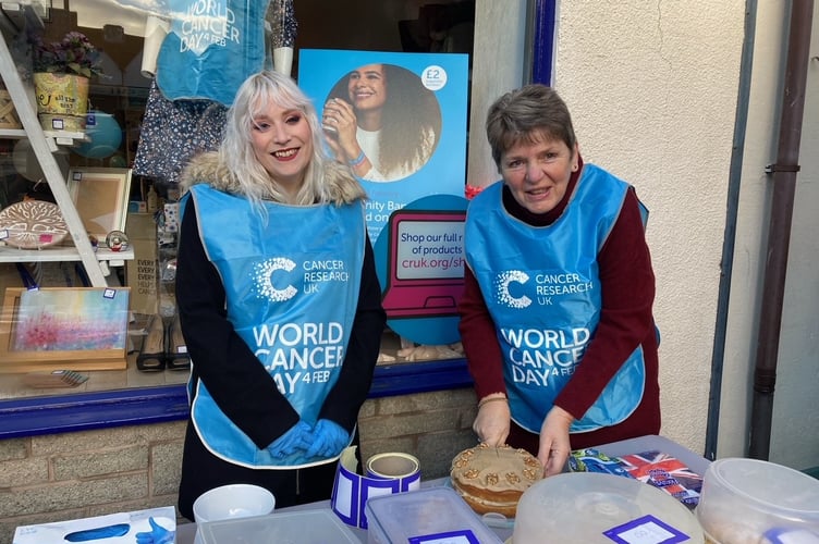 Cake sale volunteers, CRUK Coleford, Feb 4, 2022