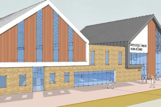 An artist’s impression of the planned new hospital in Cinderford