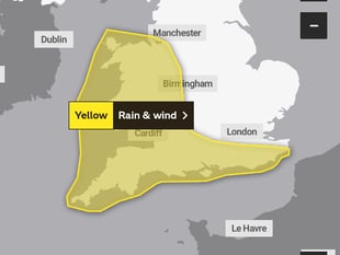 Met Office issues yellow weather warning for wind and rain
