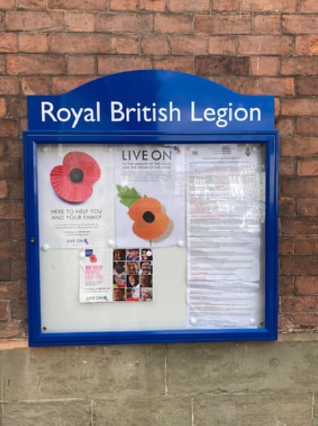 New notice board for the Ross branch of British Legion—but wait, there's more