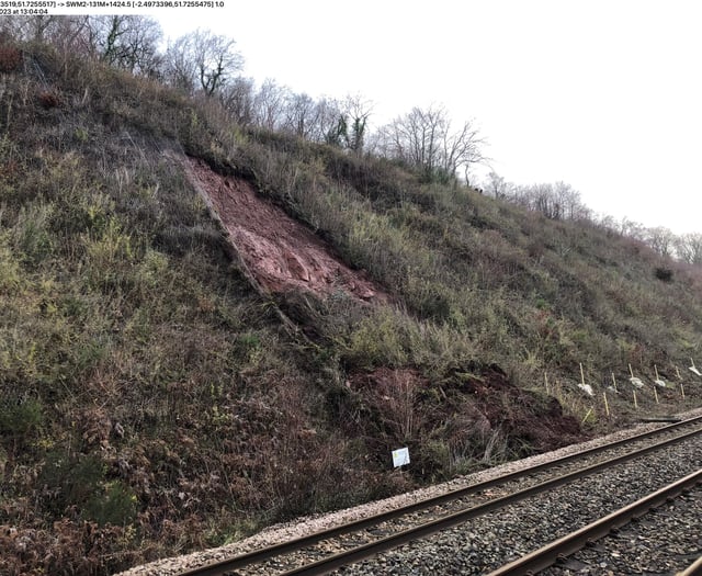 Railway closed again due to landslip near Lydney