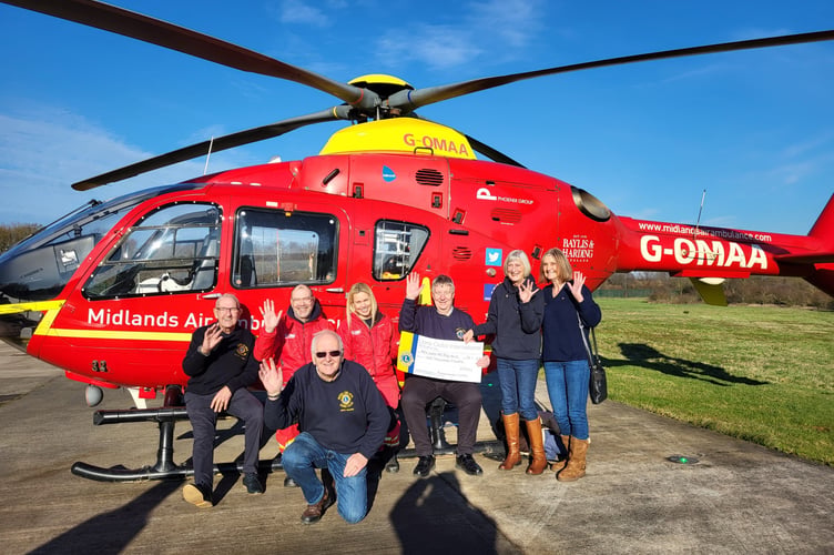Ross Lions drop £1,000 on Midlands Air Ambulance