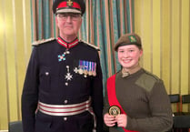 Lydney cadet Olivia honoured by Lord Lieutenant of Gwent
