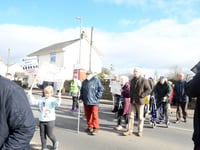 Villagers on the A48 hold 'mass crossings' to highlight safety