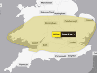 Yellow ice and snow warning issued
