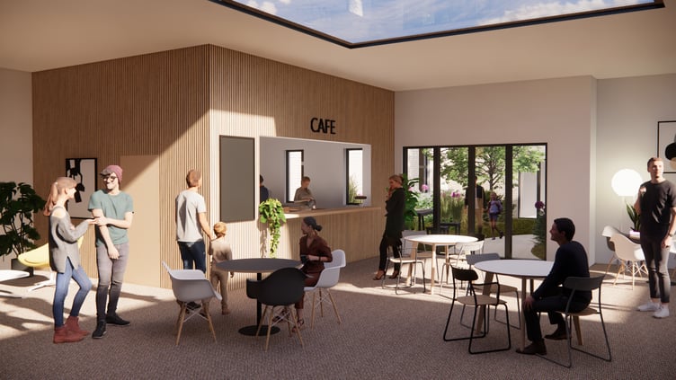 An artist’s impression of the new community cafe inside the old Dockham Road Surgery building