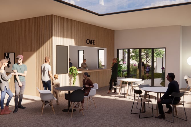 An artist’s impression of the new community cafe inside the old Dockham Road Surgery building