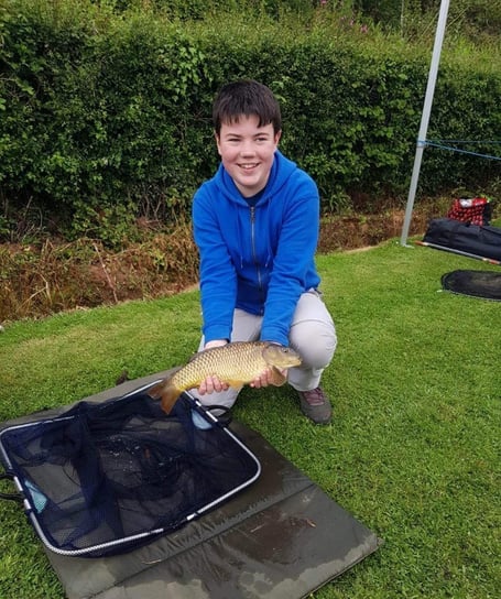 Happy fisherman