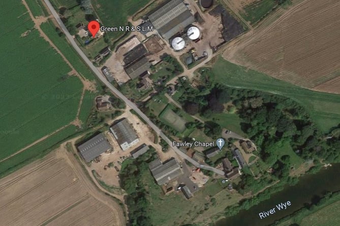 An aerial shot showing the location of the Much Fawley digestor 