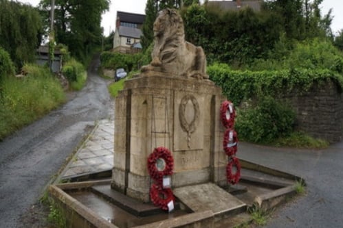 The car collided with the Longhope war memorial