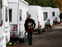 Dozens of Traveller caravans in the Forest of Dean