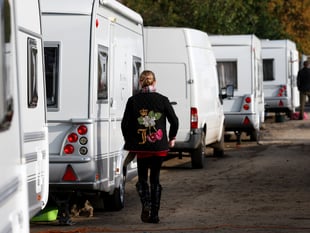 Dozens of Traveller caravans in the Forest of Dean