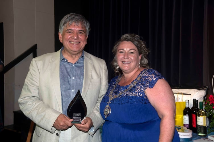 Dr Roy Sharma was named NHS Hero. He was presented with the award by Mayor of Lydney Natasha Saunders.