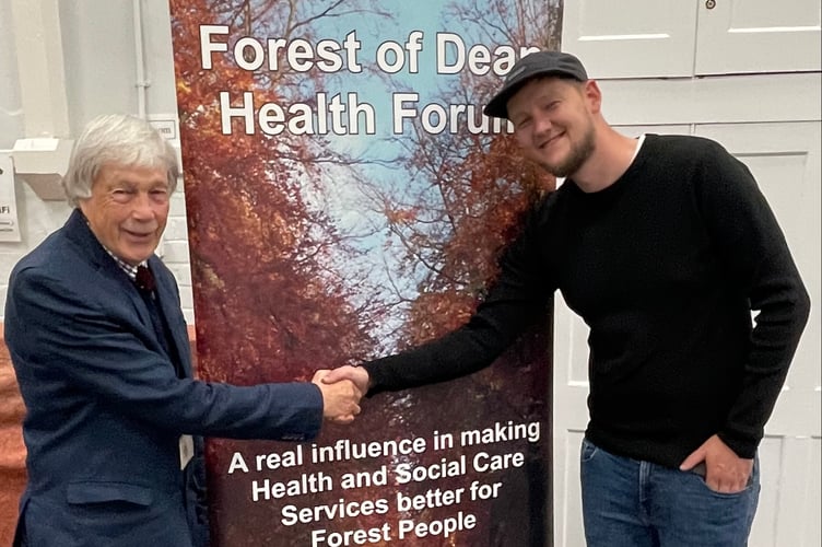 Forest of Dean Health Forum Chair Albert Weager with Forest Voluntary Action Forum's Alex Digby