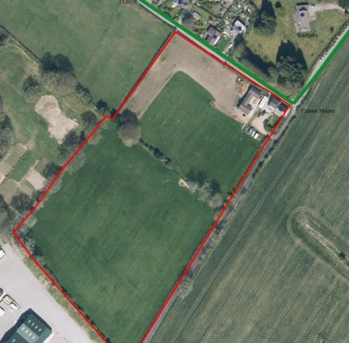 An aerial view of the site in Yorkley