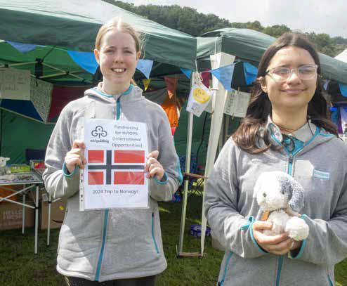 Newent Rangers Rosie Mason and Rebecca Merrin were fund-raising.