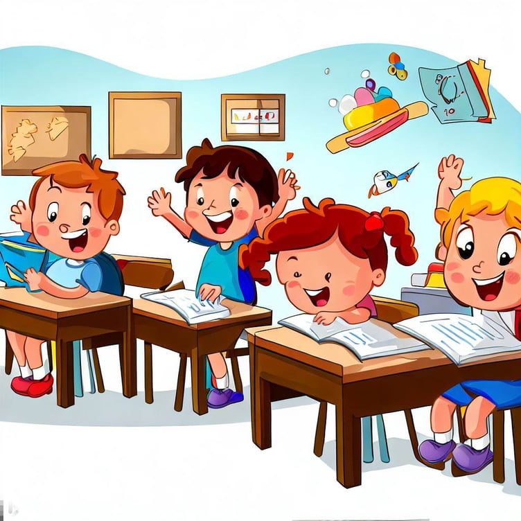 AI graphic of children enjoying school