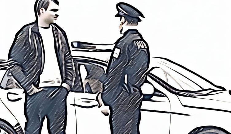 Police talking to man