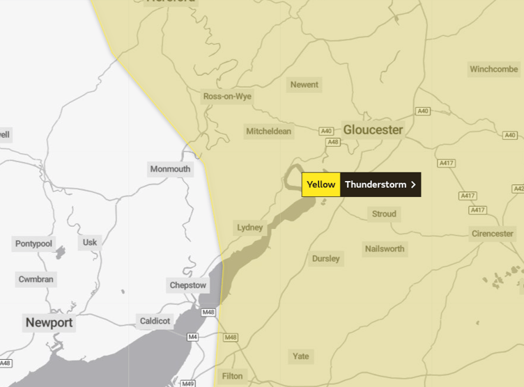 May of yellow thunder storms warning