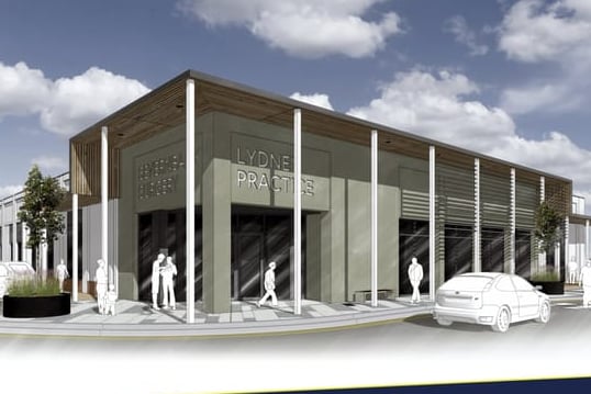 An artist's impression of the new combined health centre at the former Co-op store in Lydney