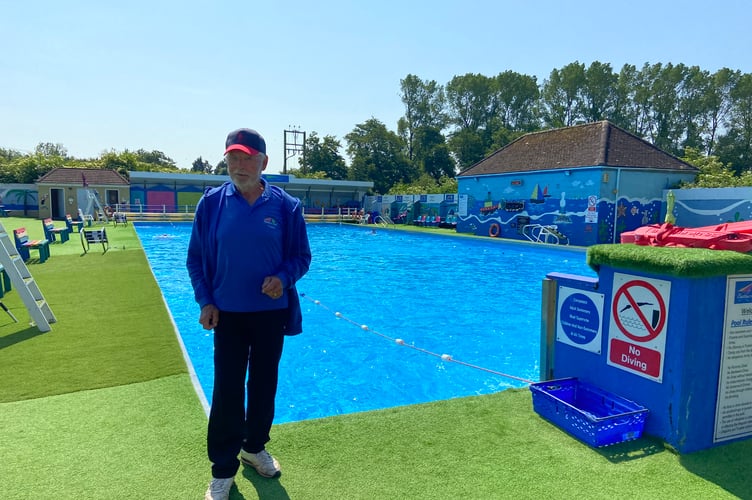 Trustee and manager Bob Berryman at the pool earlier this summer