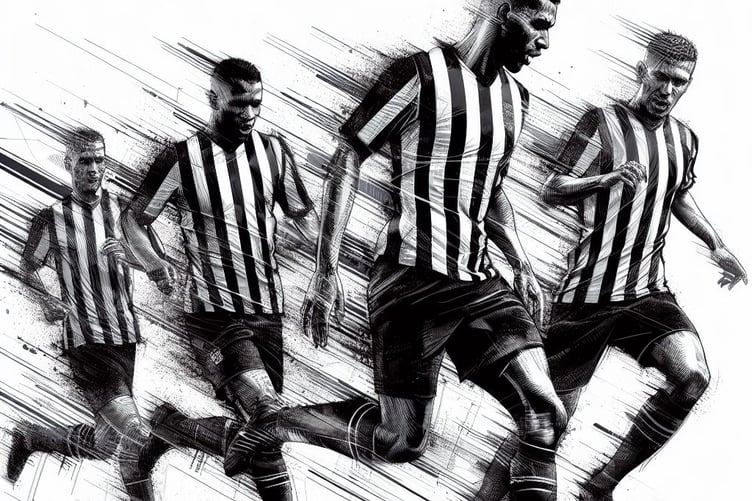 black and white football kit