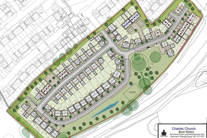 The layout of the proposed housing estate off the A48 in Lydney