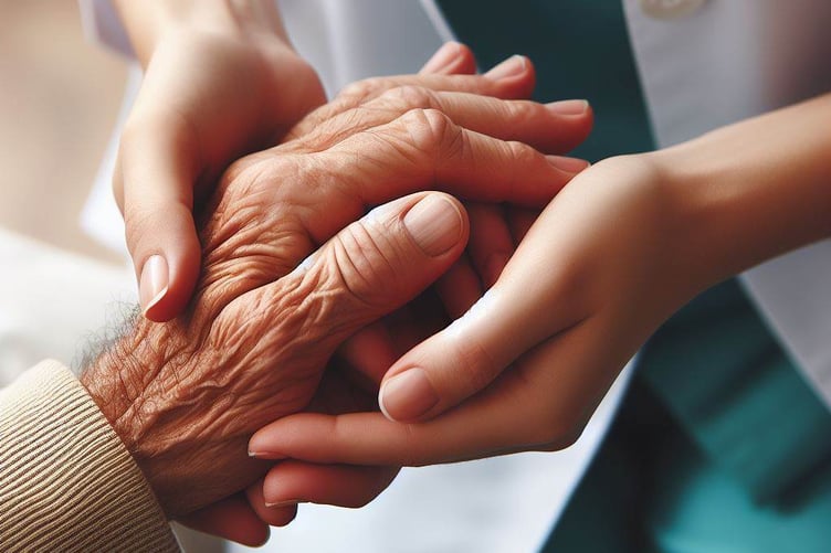 Bing Ai image of Old lady's hand