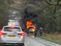 Motorists turn back on Speech House Road after car caught fire