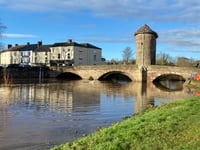 River Monnow high but still as Wye floods hold back water
