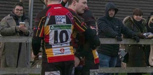 Dave Kent regales old rugby stories at Cinderford's National One clash