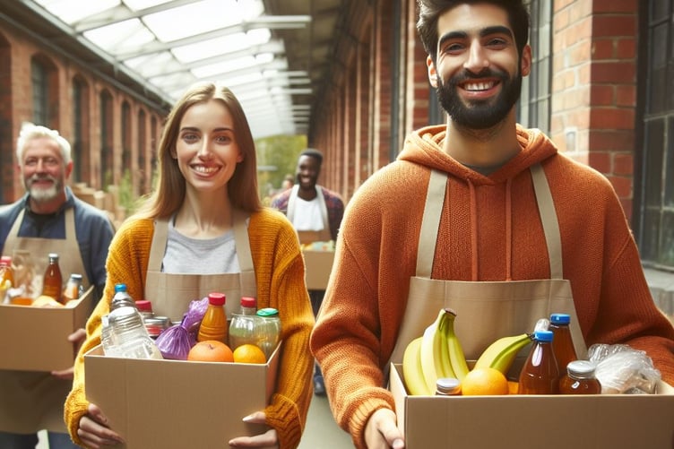 Food bank volunteers