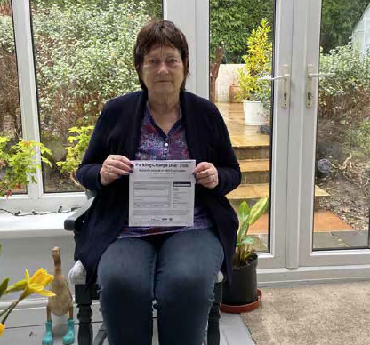 Jan Stead with the penalty notice she received in Chepstow