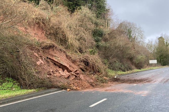 The A40 landslip near Ganarew shut the carriageway for two weeks 