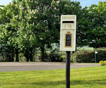 The post box at the Forest of Dean Crematorium
