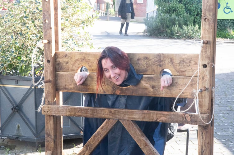 Liv Pietragalla in the stocks