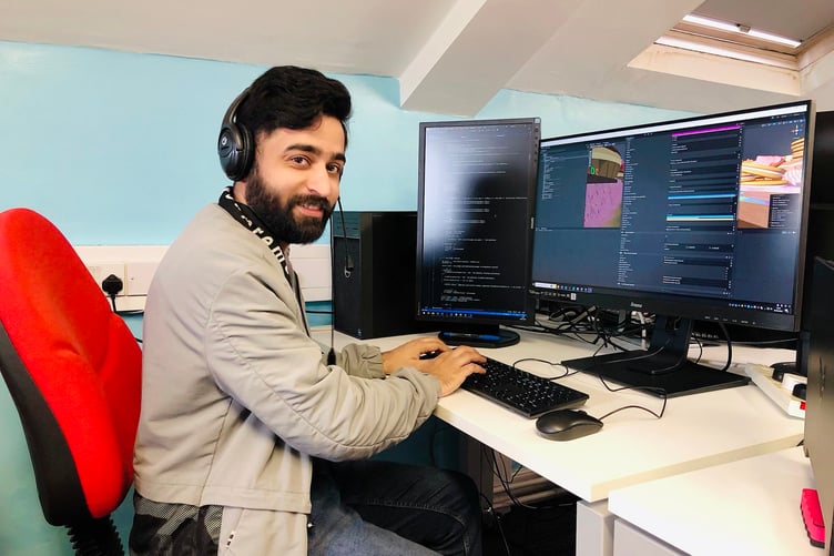 Student from UoG working on video game