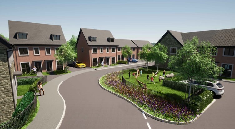 An artist's impression of the proposed Milkwall homes