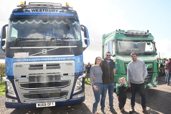 Lucinda Guest,  Matthew Rowland, Stanley Morgan and Chris Morgan with lorries that were part of the event.