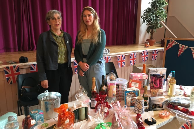 Elaine and Rachel Malsom with the 'rationing' tombola