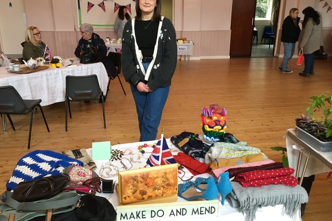 Beth Matthews on the Make Do and Mend stall.