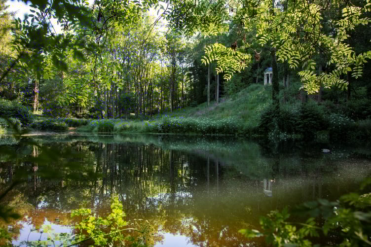 18th century Temple Arbour above the Pear Pond at Hestercombe House and Gardens