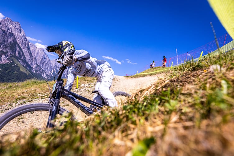 Will Haines competing at the Junior World Cup in Fort William, May 5 2024