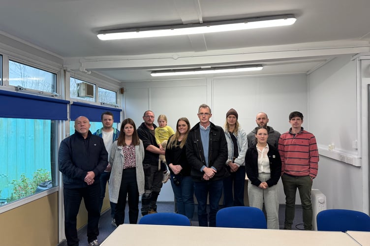 David Davies with Gilwern school parents